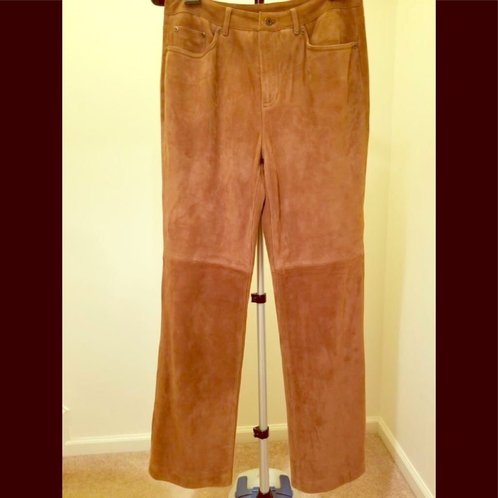 Talbots caramel suede pants size 8
